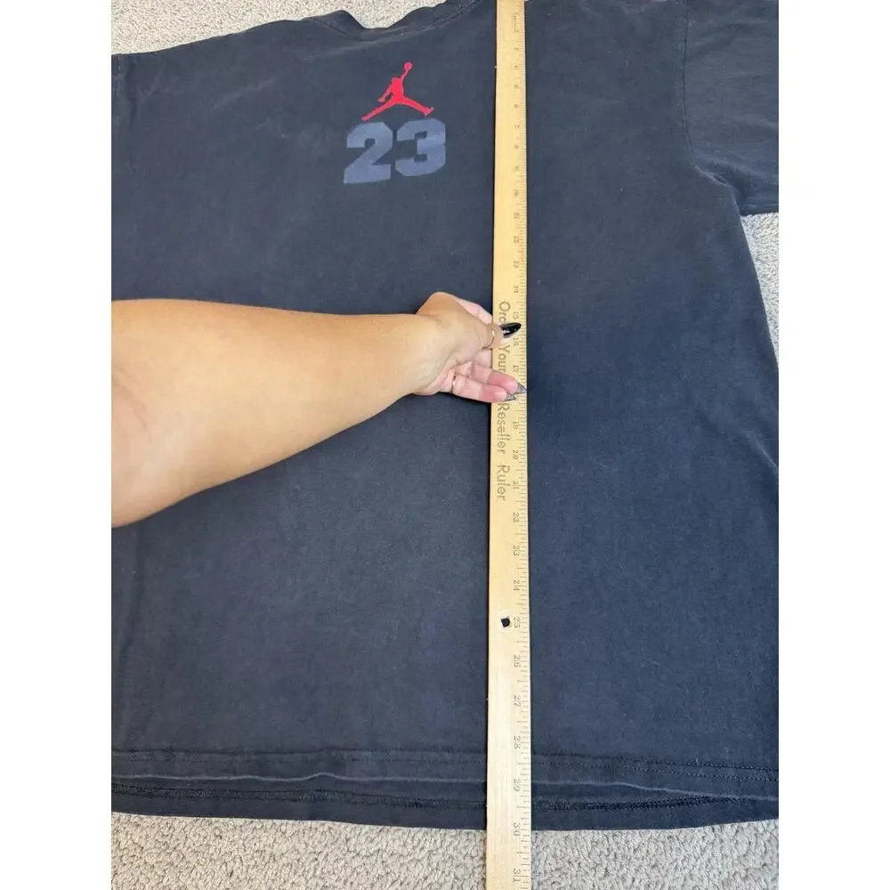 Vintage Jordan Shirt Mens XL Black Air Jordan 23 Felt Jumpman Cotton Y2K